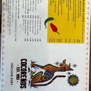 First timers! Here is a current menu