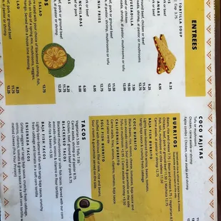 menu, burritos and wraps