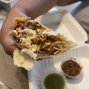 Chorizo breakfast burrito