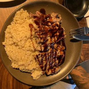 Beef teriyaki with brown rice