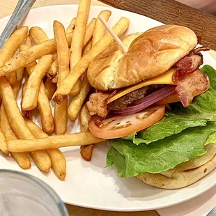 Bacon Cheddar Burger:with generous red onion, pickles &amp; Coco's special sauce. Good fries. $12.49    4*