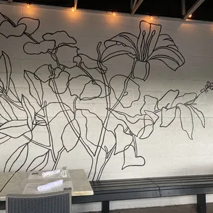 Art work outside seating area