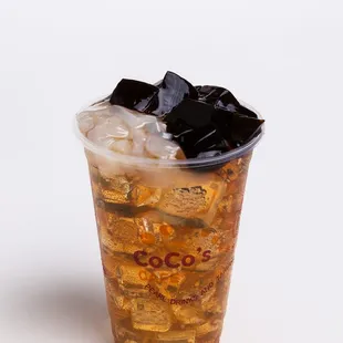 Jasmine Green Tea with Lychee Jelly and Grass Jelly