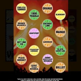 Crush drink varieties!