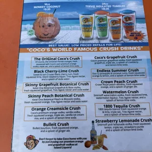 Drink menu 1