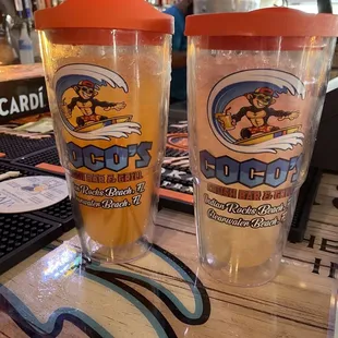 Coco's refillable cups. A more economical way to enjoy their signature beverages!