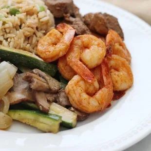 Hibachi shrimp and steak