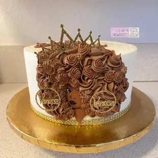 a cake decorated with chocolate icing