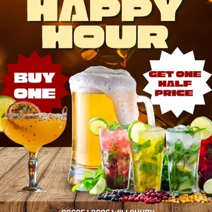 HAPPY HOUR
Tuesday to Friday 2:30 pm to 5:30pm