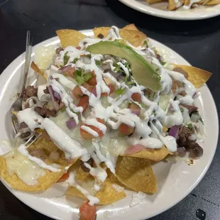 Carne asada nachos.