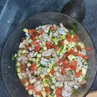 Ceviche de camaron. All ingredients from Coco&apos;s!