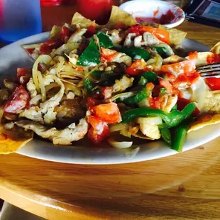 Chicken fajita nachos, yummmmm