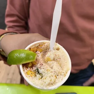 Mexican corn in a cup .. aka esquite