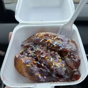 Plátanos with sweetened condensed milk