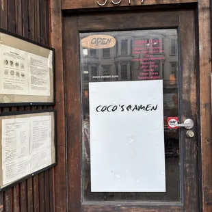 Coco's ramen open hour and menu