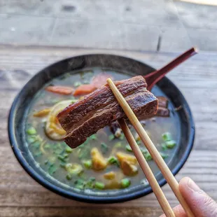 3/5/23 - Curry Ramen Pork Belly. BEST part of the bowl. Huge flavor.