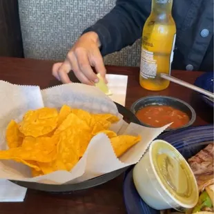 Our meal: Carne asada w/ beans &amp; rice. Wet burrito. Very delicious, high quality food!