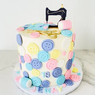 Sewing Themed Birthday Cake.