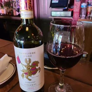 1/2 Price Bottled Wine night Wednesdays... this Chianti is &apos;yummy&apos; ..very smooth!