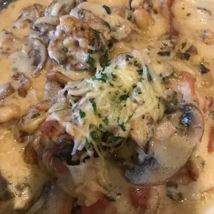 Cheese ravioli fungi