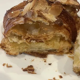 Inside the almond croissant