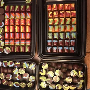a variety of chocolates
