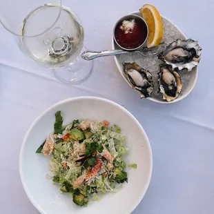 Dine LA course 1: snow crab salad &amp; fresh oysters