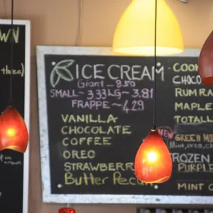 homemade richardson&apos;s ice creams - try the famous frozen yogurt PURPLE COW