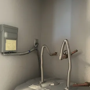 New piping and new electric shut off.