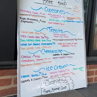 a white board with writing on it