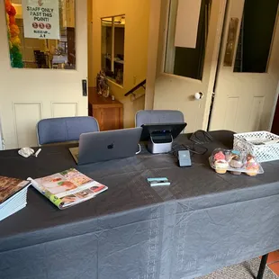 Pickup table directly behind front door