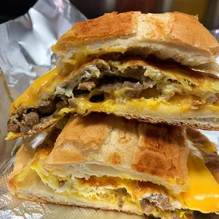 Steak, egg &amp; cheese sandwich