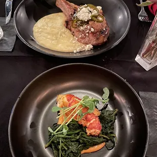 Tomahawk Duroc Chop and Lobster Tail