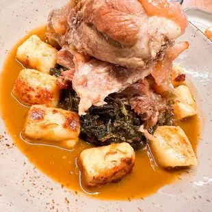 Lamb shank was delicious. Gnocchi was cold though.