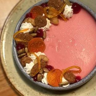 Cranberry orange posset