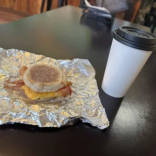 Peanut butter patter &amp; bacon English muffin