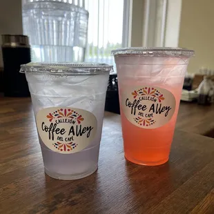 Lavender limeade and grapefruit limeade