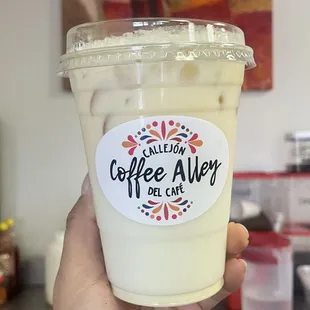 Horchata with pumpkin cold foam for fall