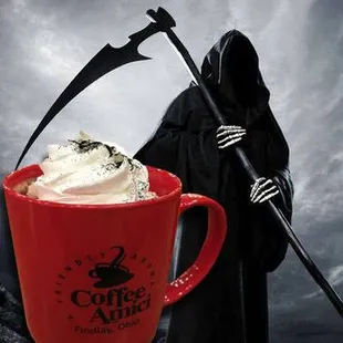 New October latte, the &quot;Reaper&quot; features Chocolate, Cinnamon and Cayenne!