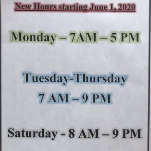 New expanded hours in June!