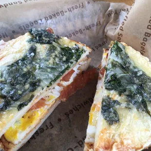 Bacon spinach egg sandwich