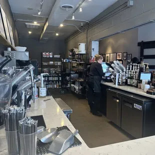 The coffee bar area