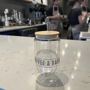 Love this Coffee &amp; Bark glass tumbler! The straw is even glass! So cool and I love using it everyday