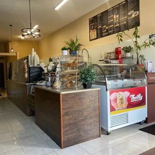 Counter and ice cream