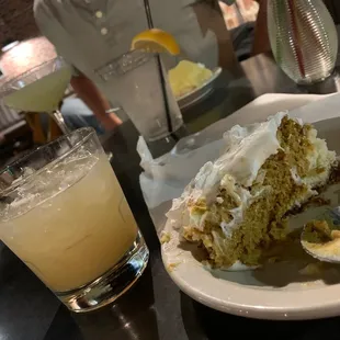 Amaretto sour, pumpkin cheesecake