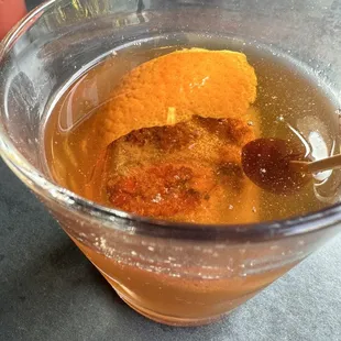 The Old Baker cocktail ... with a pecan ice cube! Very stout.