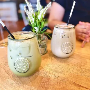 Lavender Matcha Latte and Horchata Latte