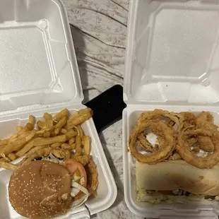 Cowboy burger and philly chz steak. Everything that glitters isn&apos;t gold