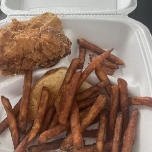 Chicken tender meal deal. Fries were HORRIBLE. Looked like sweet potato fries but were just cooked in old oil.