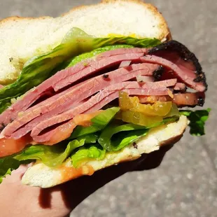 Pastrami. Big sandwich for 7 bucks.